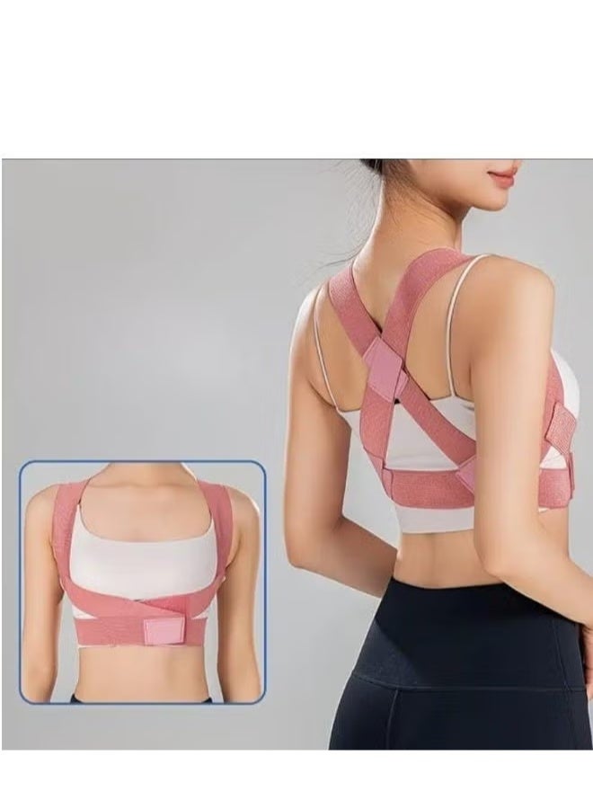 JUE-FISH 1 Pc Women’s Adjustable Posture Corrector Back Brace, Invisible Under Clothing, Breathable Support Belt for Back & Shoulder Alignment, Comfortable Daily Wear for Office, Gym & Travel - Image 1