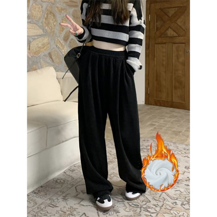 Lazy Style Dosing Casual Straight Pants Women'S Loose Slimming Wide-Leg Pants With Loose Waist - Image 1