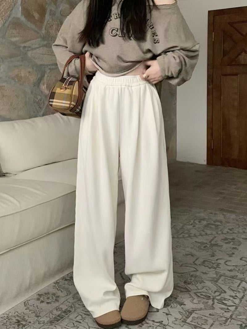 Lazy Style Dosing Casual Straight Pants Women'S Loose Slimming Wide-Leg Pants With Loose Waist - Image 4