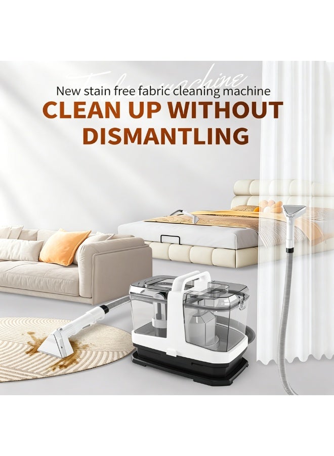 RONGTAI Portable Carpet Cleaner, 600W Handheld Powerful Stain Remover, Suction Exceeding 16000Pa, UK Plug, Dual Tank Design, Suitable for Kitchens, Sofas, Carpets, Mattresses, Upholstered Furniture, Pet Stains, and Curtains, Vacuum/Spray/Scrub/Multi-Surface Lightweight Deep Cleaning - Image 2