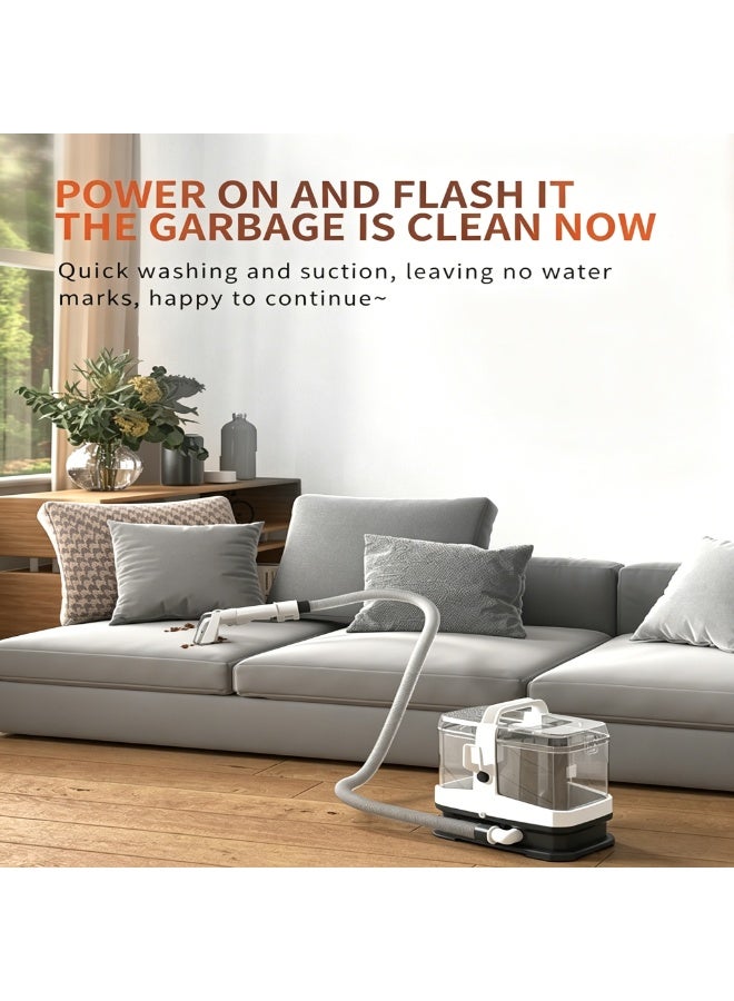 RONGTAI Portable Carpet Cleaner, 600W Handheld Powerful Stain Remover, Suction Exceeding 16000Pa, UK Plug, Dual Tank Design, Suitable for Kitchens, Sofas, Carpets, Mattresses, Upholstered Furniture, Pet Stains, and Curtains, Vacuum/Spray/Scrub/Multi-Surface Lightweight Deep Cleaning - Image 4