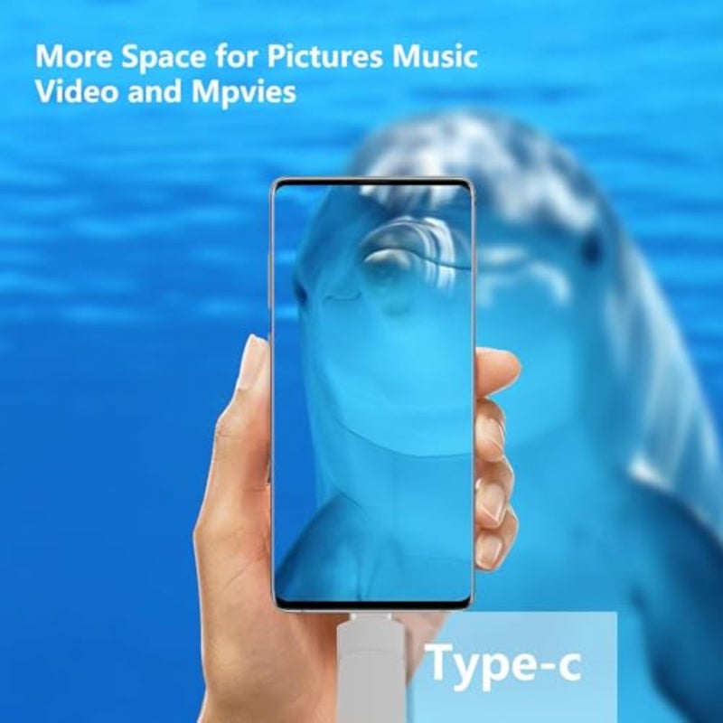 2TB Dual-Drive USB Flash Drive for Phone Silver Gray, Aluminum Alloy, High-Speed Mobile Photo Storage Memory Stick with USB-C Compatibility - Image 3