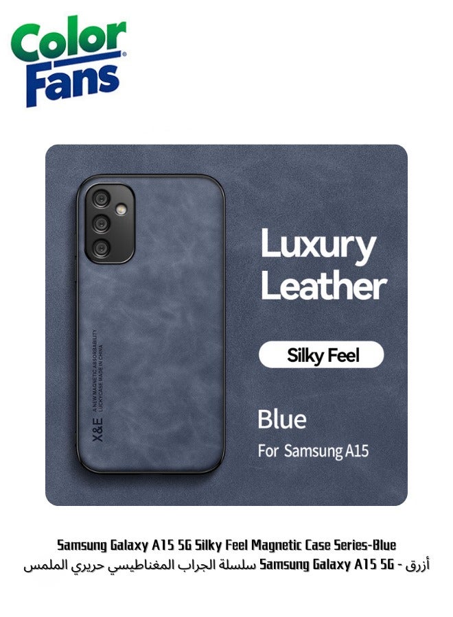 كولور فانس سلسلة الجراب المغناطيسي حريري الملمس Samsung Galaxy A15 5G - أزرق
