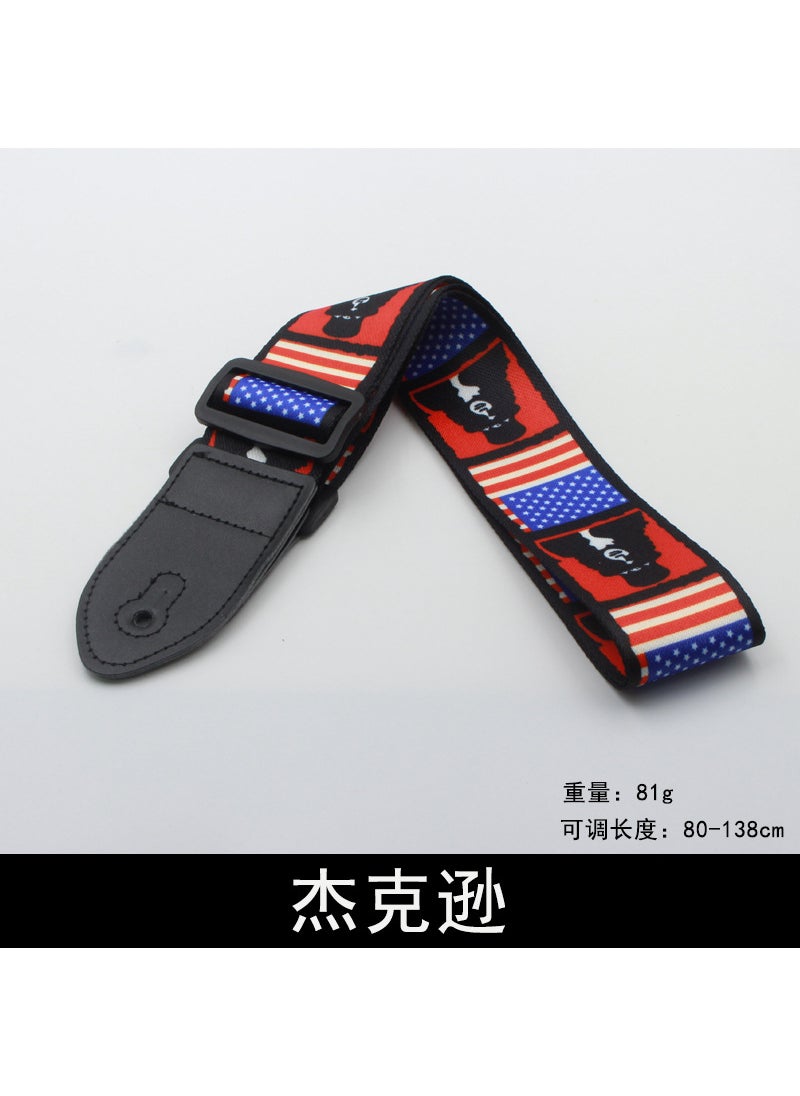 Generic - Cross-Border Guitar Strap Original Sound Electric Guitar Strap Bass Guitar Tuning Polyester Heat Transfer Zero Accessories Jackson - Image 1