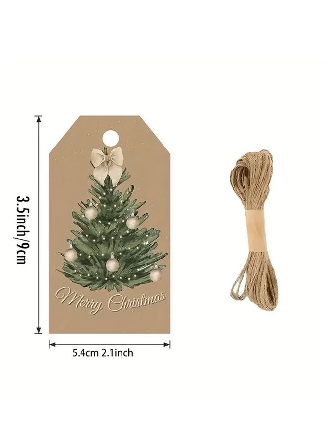 50pcs Christmas Gift Tags with Twine Multicolor Paper Labels Holiday Wrapping Supplies Bulk Pack for Presents Party Decorations Xmas Packaging - Image 5