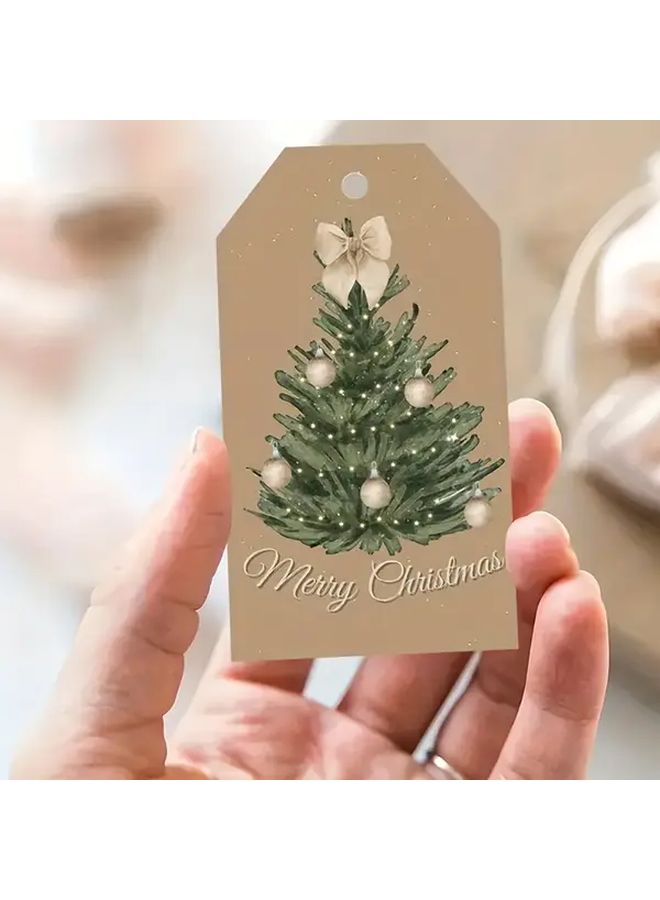 50pcs Christmas Gift Tags with Twine Multicolor Paper Labels Holiday Wrapping Supplies Bulk Pack for Presents Party Decorations Xmas Packaging - Image 3