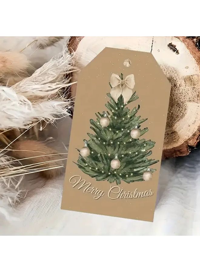 50pcs Christmas Gift Tags with Twine Multicolor Paper Labels Holiday Wrapping Supplies Bulk Pack for Presents Party Decorations Xmas Packaging - Image 4