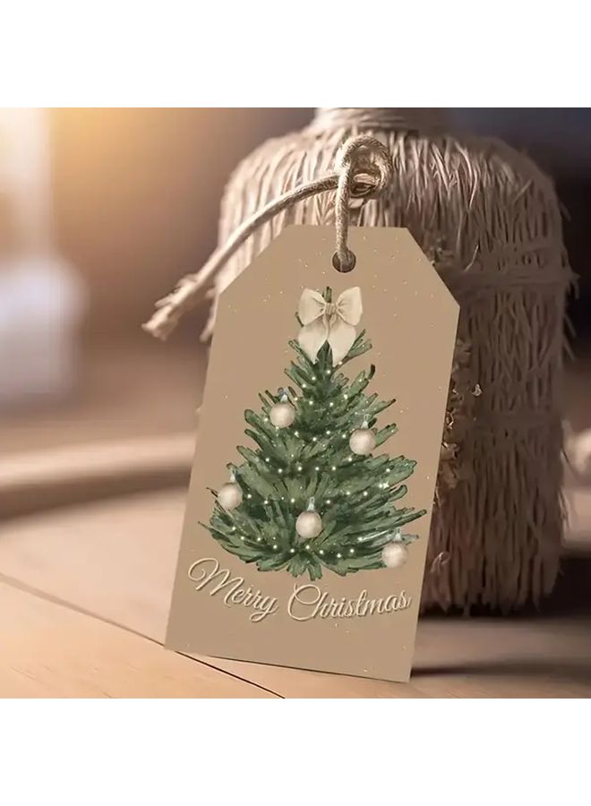 50pcs Christmas Gift Tags with Twine Multicolor Paper Labels Holiday Wrapping Supplies Bulk Pack for Presents Party Decorations Xmas Packaging - Image 2