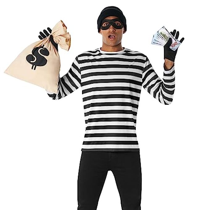 MORPH Robber Costume Adults, Bandit Costume, Mens Cops and Robbers Halloween Costumes, Halloween Costumes For Men, X-Large - Image 2