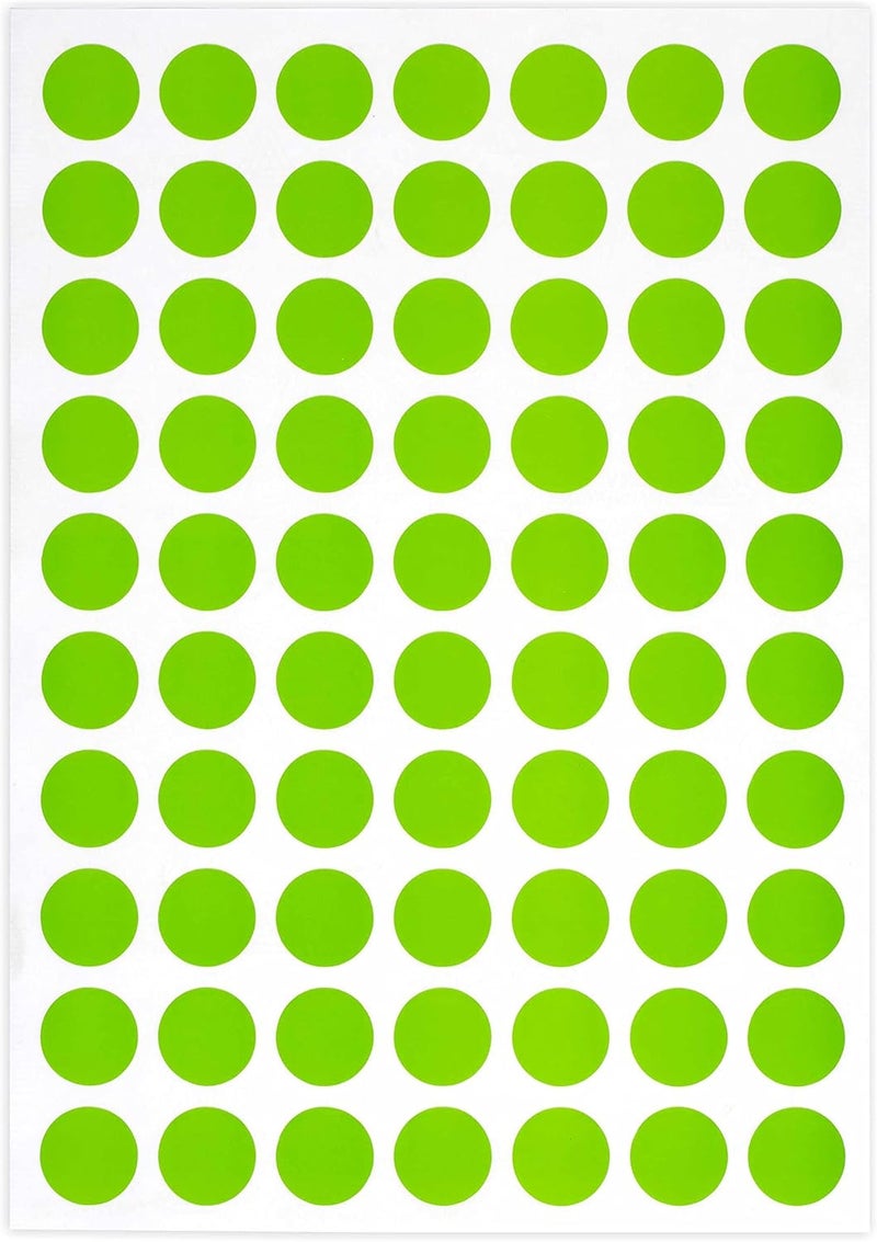 PARLAIM 1050 PCS 3/4 Inch Light Green Circle Stickers, 15 Sheets, 0.75" Round Color Coding Dot Sticker Labels - Image 1