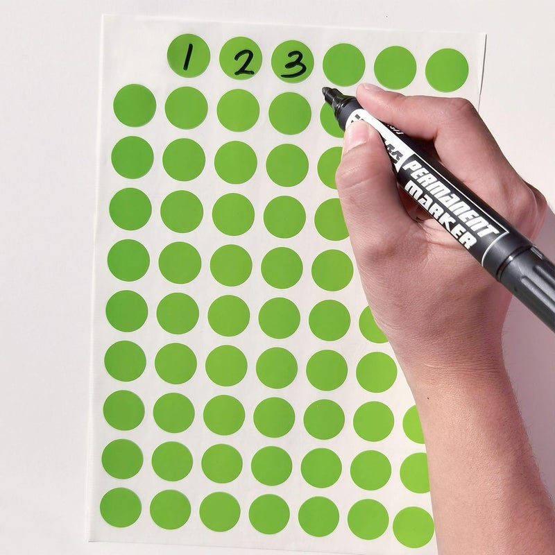 PARLAIM 1050 PCS 3/4 Inch Light Green Circle Stickers, 15 Sheets, 0.75" Round Color Coding Dot Sticker Labels - Image 3