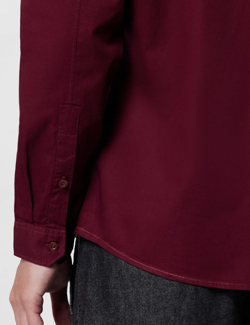 LOUIS PHILIPPE قميص رجالي من قطن لويس فيليب بقصة ضيقة (LRSFCSLPE10483_Maroon, 39) - Image 5