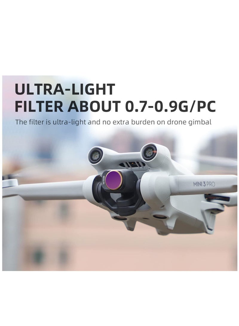 Captaintech ND Lens Filter Set for DJI Mini 3 Pro, 6 Piece UV Filter Multi-Coated Filter Camera Lens Drone Camera Lens Accessories, Adjustable Ultra-Light Filter (MCUV + CPL ND4 + ND8 + ND16 + ND32) - Image 5