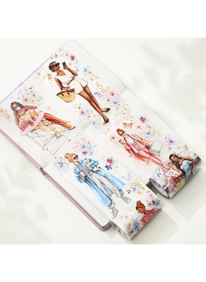 WT Wide PET Tape, Perfect for Scrapbooks, Junk Journals, Flower Girls Decorative Tape, Bloom & Vogue Tape, Transparent Clear Adhesive, Journal Scrapbook Bujo Planner DIY Craft Supplies(Single Roll) - Image 4