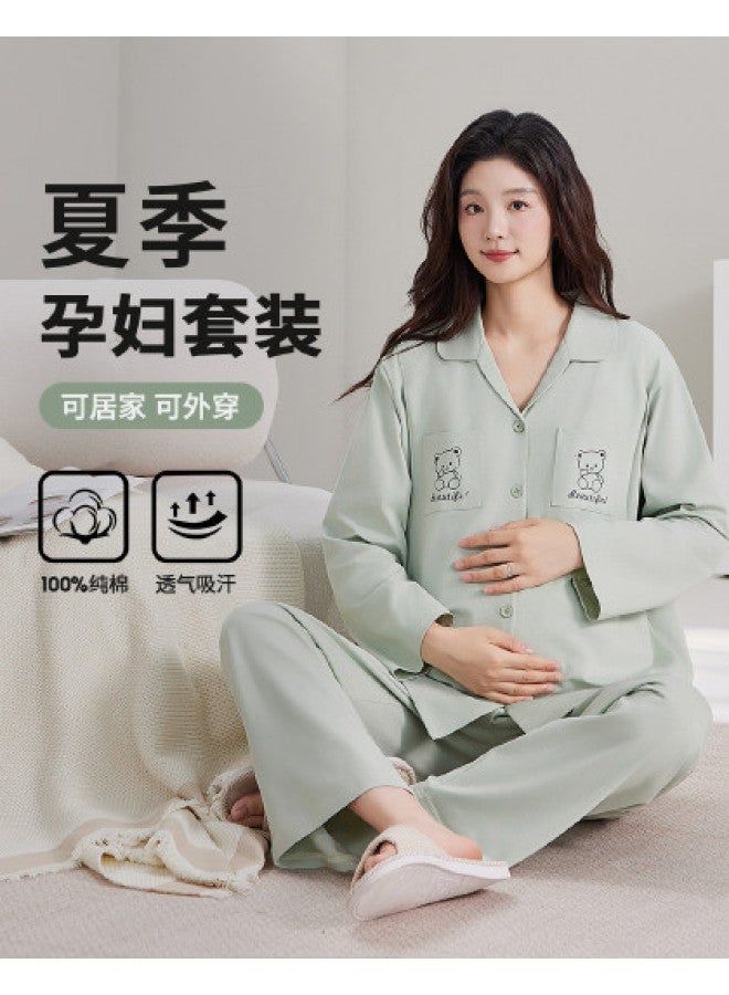 Nordon New Summer Collar Long Sleeve Pajama Set - Women'S Casual Loungewear - Image 1