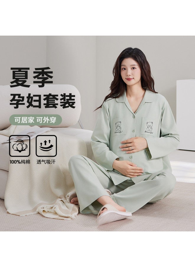 Nordon New Summer Collar Long Sleeve Pajama Set - Women'S Casual Loungewear - Image 2