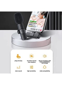 SHOPI K8 Wireless Collar Clip Microphone For iPhone/iPad & Type C Mobile Phones Supported Lapel Lavalier Mic  - Image 2