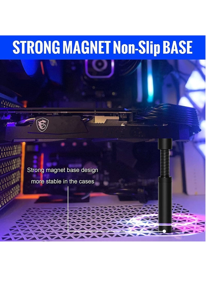 دعم بطاقة الرسومات GPU Support Bracket، حامل بطاقة الفيديو الخاص بالرسومات مع إمكانية تعديل الارتفاع، حامل مضاد للانحناء لبطاقات الرسومات العالمية، حامل GPU مع مغناطيس ووسادة مطاطية - Image 5