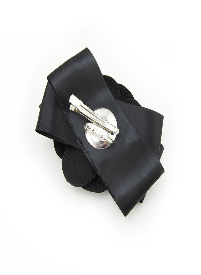 Meilliwish Big Flower Beautiful Wedding Hair Pin Hair Clip for Women (A101)(Black) - Image 2