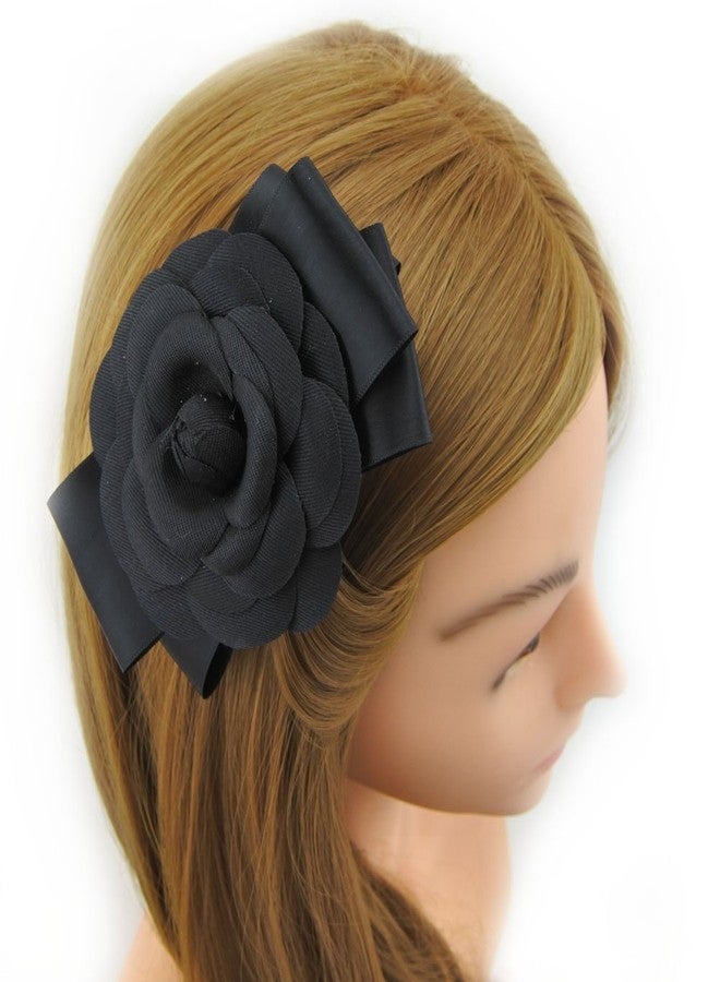 Meilliwish Big Flower Beautiful Wedding Hair Pin Hair Clip for Women (A101)(Black) - Image 3