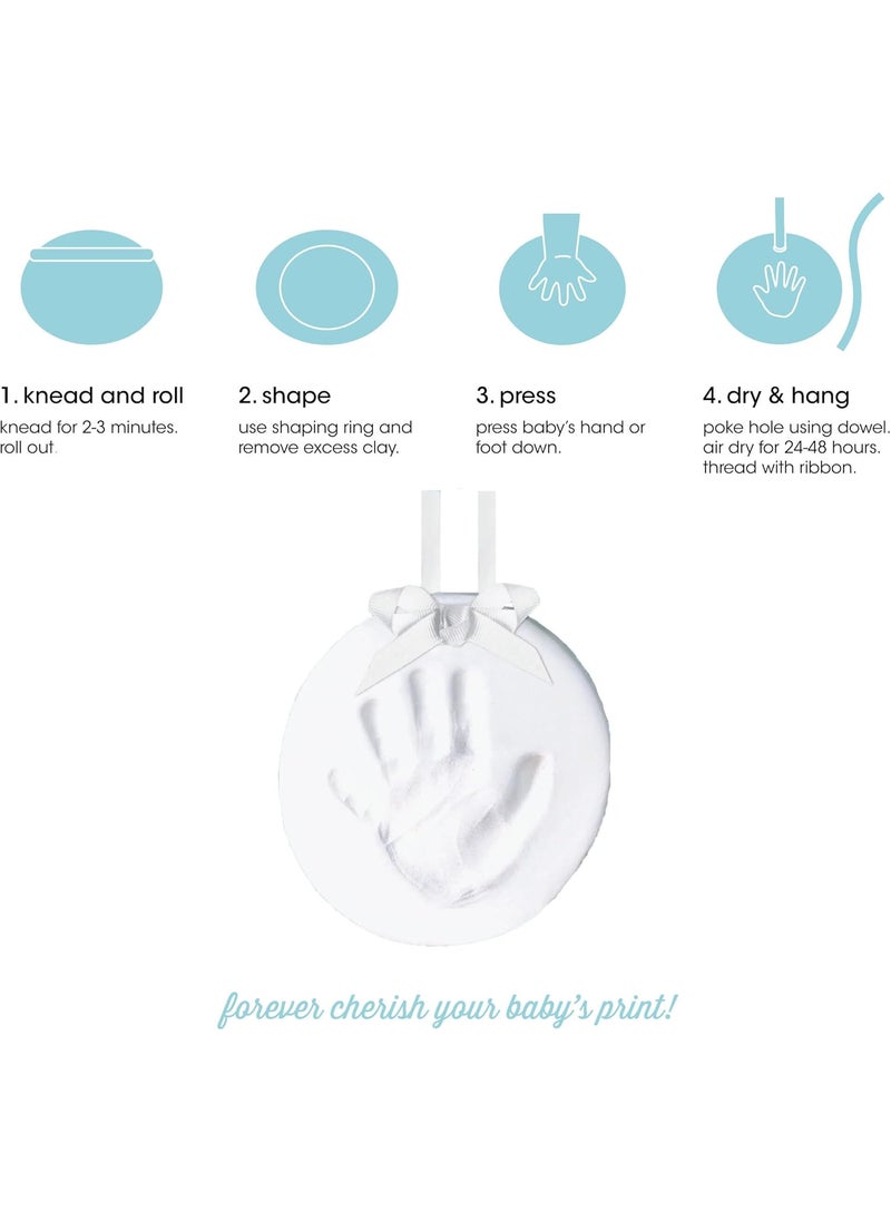 pearhead Pearhead Baby Handprint or Footprint Kit My First Christmas Ornament DIY Clay Keepsake Kit Gift For New And Expecting Parents 3 Multicolored Ribbons For Baby Girl or Baby Boy  - Image 2