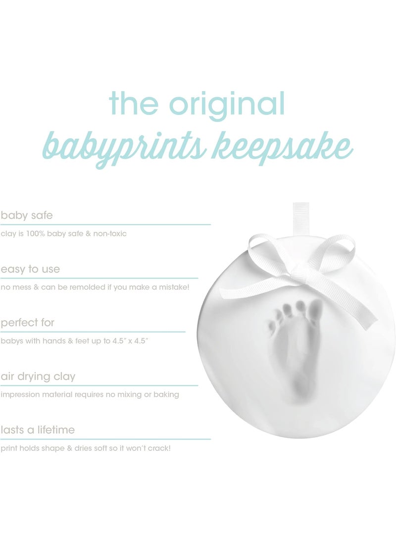 pearhead Pearhead Baby Handprint or Footprint Kit My First Christmas Ornament DIY Clay Keepsake Kit Gift For New And Expecting Parents 3 Multicolored Ribbons For Baby Girl or Baby Boy  - Image 3