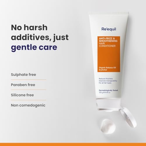 RE' EQUIL Re'equil Anti-Frizz & Smoothening Hair Conditioner with Babassu Oil | Detangles, smoothens & nourishes hair | For frizz-free, manageable hair | 125 g - Image 5