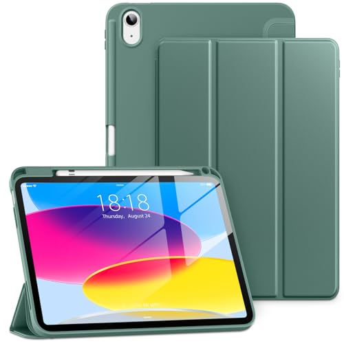 DTTO for iPad A16 11th Generation Case 11 Inch 2025 iPad 10th Generation Case 109 Inch 2022 Slim Trifold Stand Soft TPU Back Protective Cover with Pencil Holder Auto SleepWake Midnight Green - Image 1