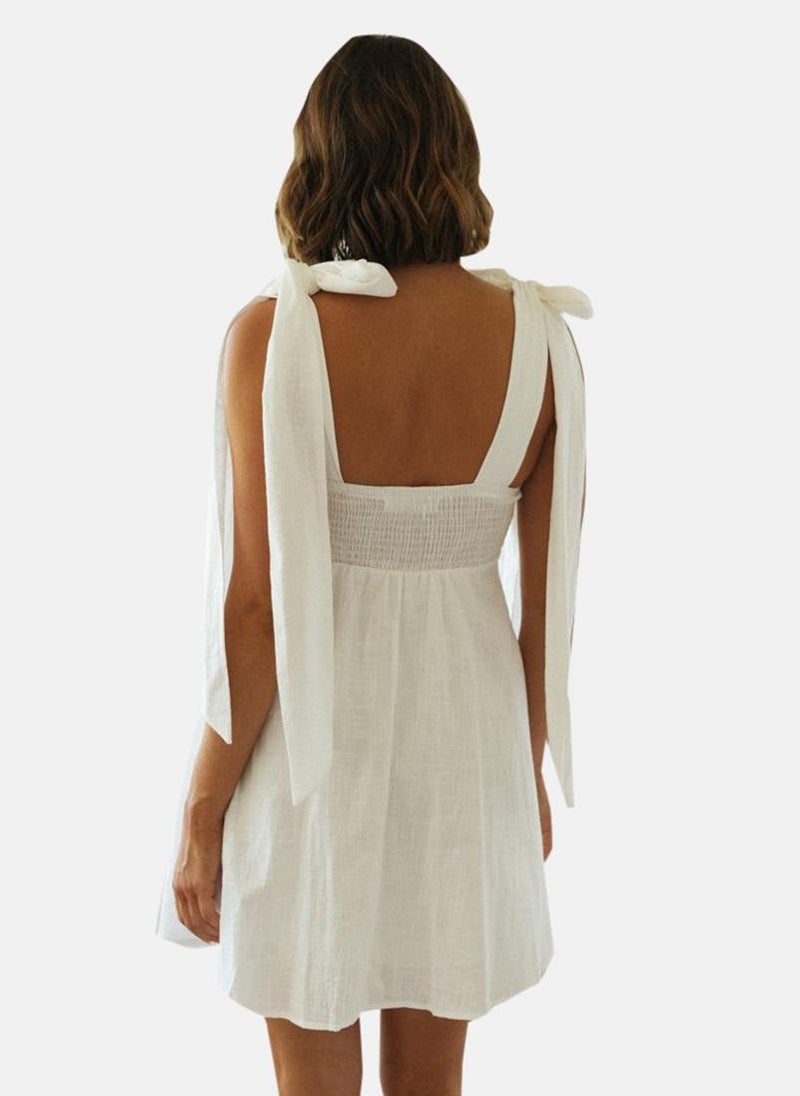 YUNIQEE White Linen Mini Dress - Image 2