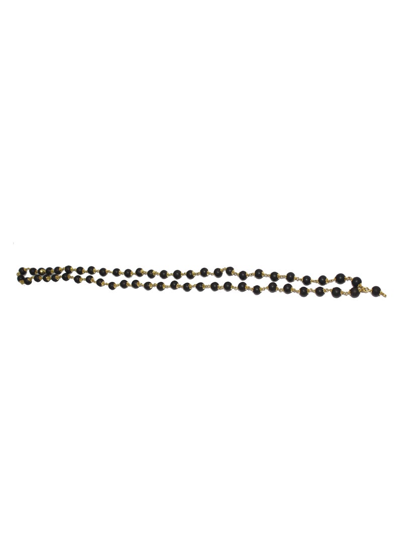Natural Original Karungali Maalai 54 Beads with Double Side Coated Gold Cap  - Image 4
