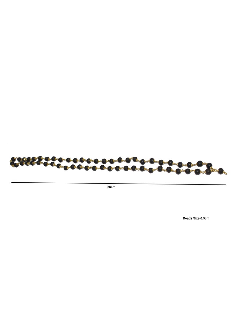 Natural Original Karungali Maalai 54 Beads with Double Side Coated Gold Cap  - Image 2