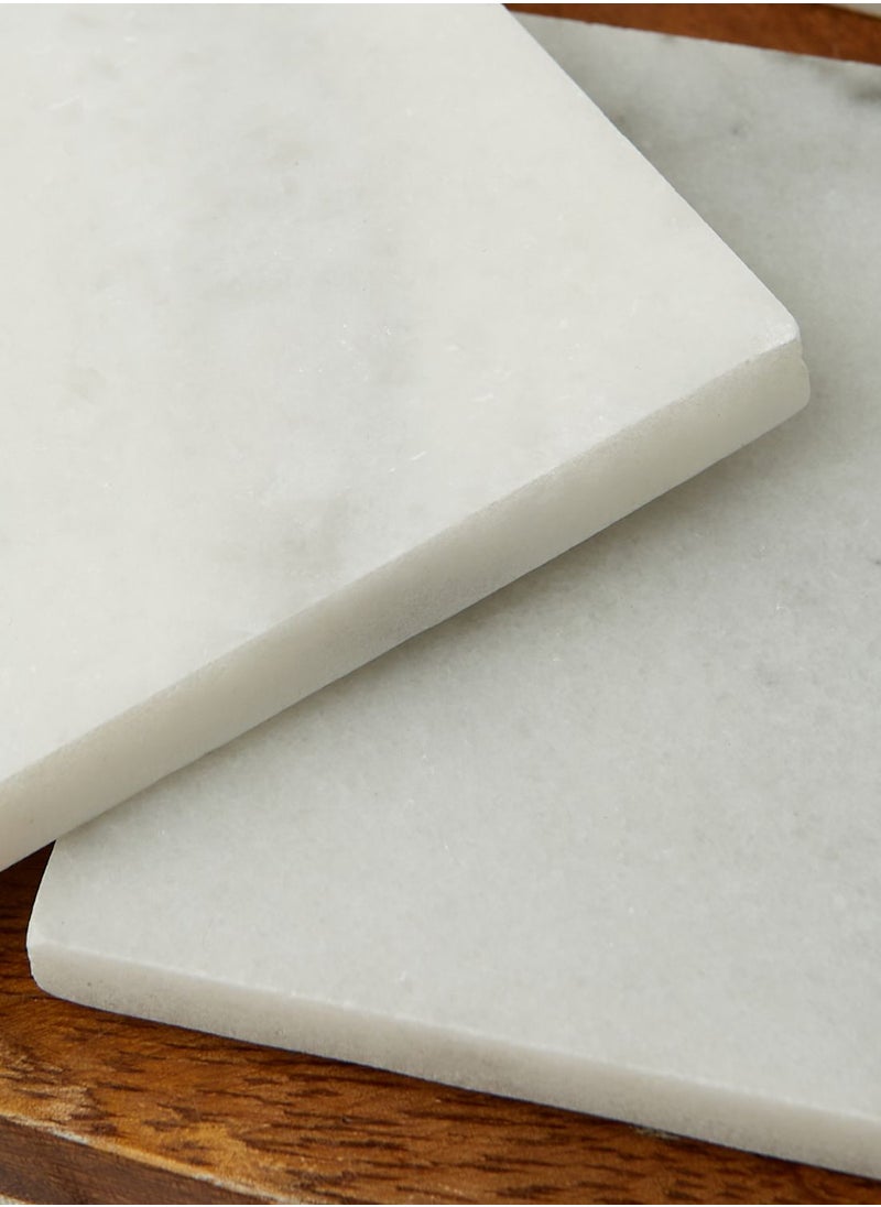 Set Of 4 Marble Square Coasters