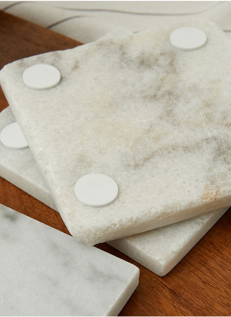 Set Of 4 Marble Square Coasters