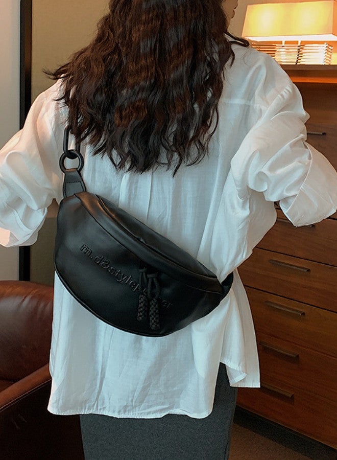 WAOKN Women Shoulder Bag Elegant Fashion Crossbody Bag, Women's Trendy Versatile Crossbody Bag Sling Bag Side Bag, PU Leather Chest Bag Belt Bag Gift Bag for College Students and Teenagers - Image 3