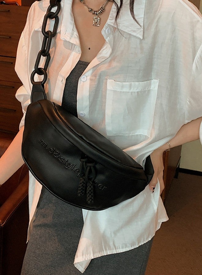 WAOKN Women Shoulder Bag Elegant Fashion Crossbody Bag, Women's Trendy Versatile Crossbody Bag Sling Bag Side Bag, PU Leather Chest Bag Belt Bag Gift Bag for College Students and Teenagers - Image 2