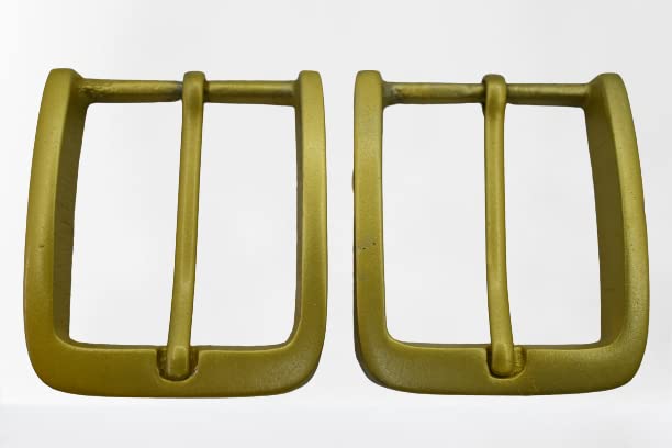 Asiatic Asiatic Aluminium Gold Mat Light Weight Buckles for Belts JacketsLeather JacketsJeansPantFancy Costume and Also Used for DIY Items and Crafts 170 inch Pack of 2  - Image 1