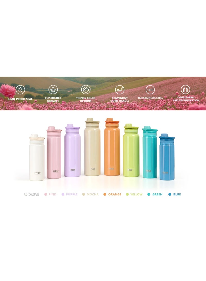 TYESO Insulated Stainless Steel Water Bottle With Spout Lid and Handle for Sports, Travel, and School，Insulated Water Bottle Keep Cold 24H, Leak-Proof - Image 4
