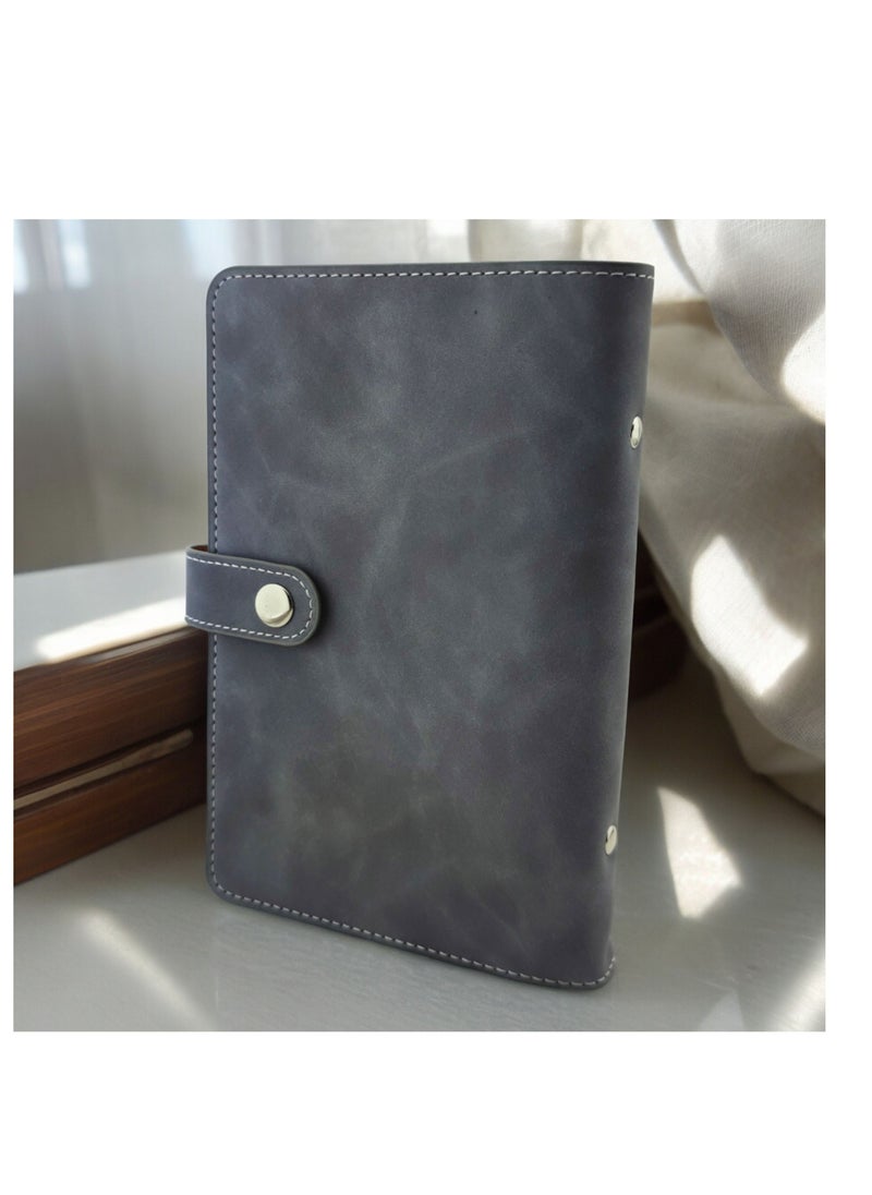 Generic Leather Money and Card Binder Wallet with Large Snap Closure (Gray)  - Image 5