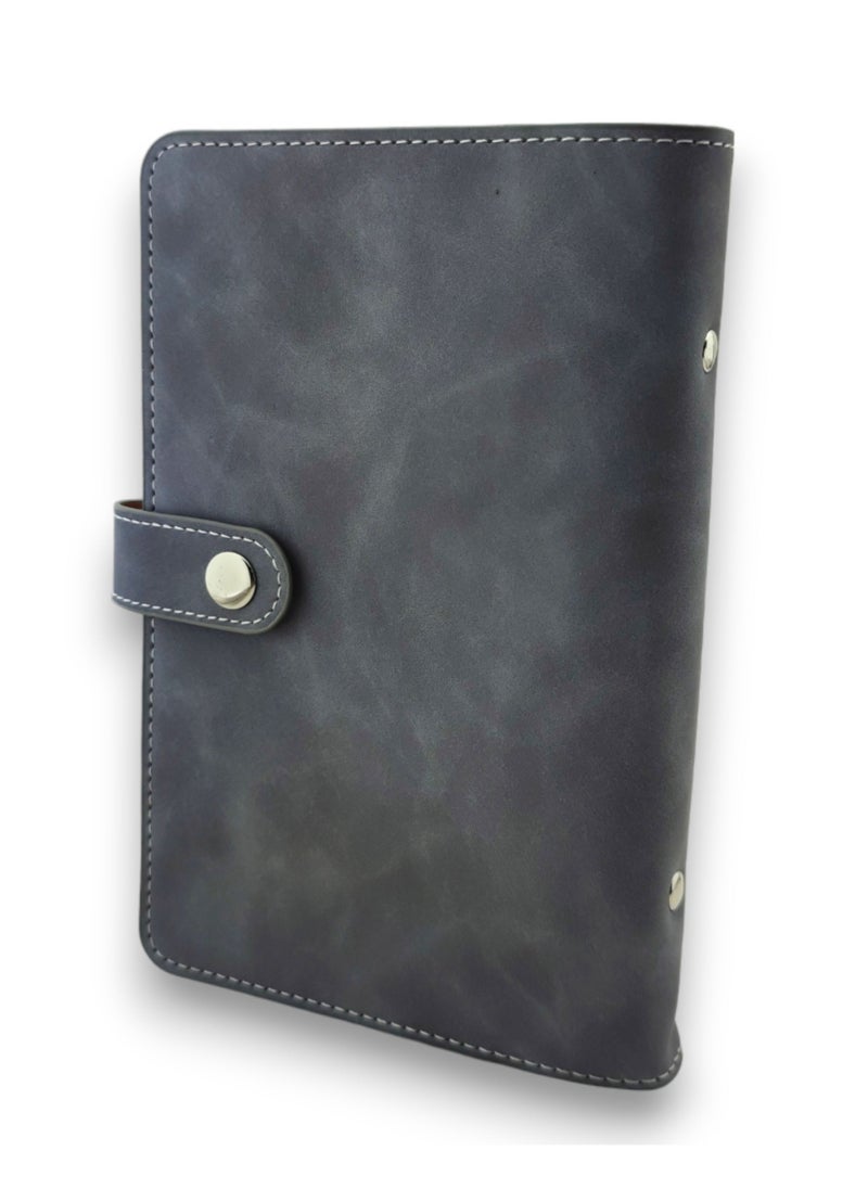 Generic Leather Money and Card Binder Wallet with Large Snap Closure (Gray)  - Image 1