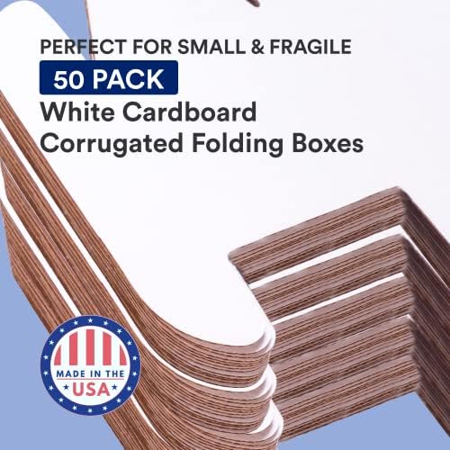 Box USA Small Shipping Boxes 7" x 5" x 3", 50-Pack, Bulk - White Box Mailer for Packaging, or Small Business Mailing 7x5x3 - Image 4