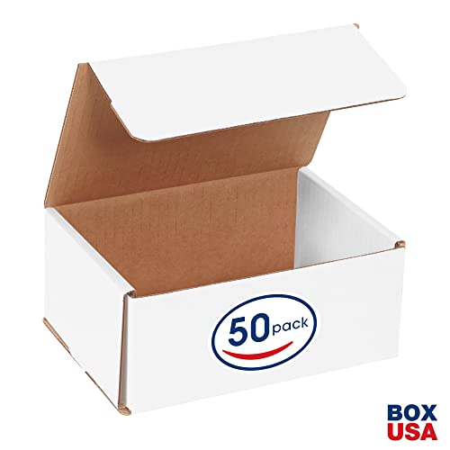 Box USA Small Shipping Boxes 7" x 5" x 3", 50-Pack, Bulk - White Box Mailer for Packaging, or Small Business Mailing 7x5x3 - Image 2