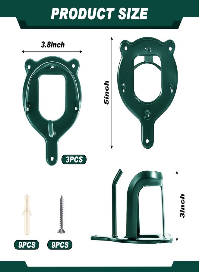 Dunzy 3 Counts Horse Bridle Rack Bracket Bridle Hooks Tack Storage Halter Hanger Metal Holder with Tubes and Screw for Horse Barn Supplies(Dark Green) - Image 2