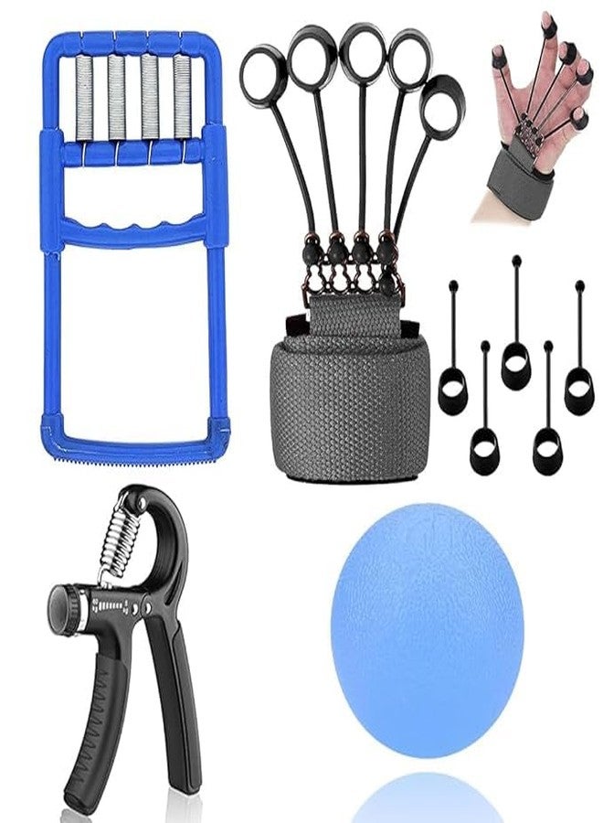 ACS MART “ACS MART Hand Exerciser Kit - Grip Strength Trainer, Finger Stretcher, Resistance Bands & Stress Ball Forearm & Wrist Strengthener for Carpal Tunnel Relief, Arthritis & Hand Therapy” - Image 1