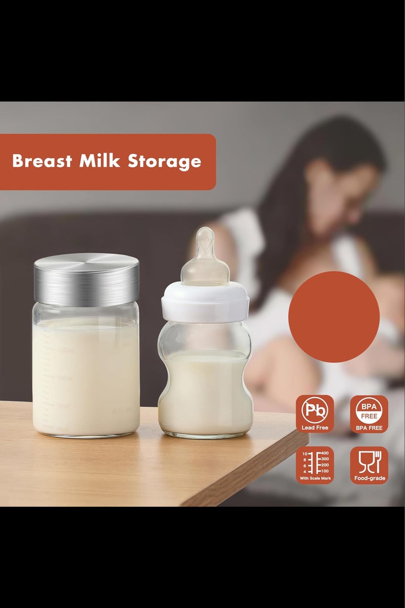 أفاكرافت زجاجات عصير زجاجية 200 مل، 4 عبوات من الزجاج مع أغطية، خالية من BPA، قابلة لإعادة الاستخدام، أغطية من الفولاذ المقاوم للصدأ، مانعة للتسرب، زجاجة شاكر - Image 5