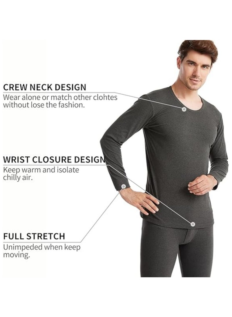 AUTOYSUR Mens Thermal Underwear Set Long Johns Thermals for Men Base Layer Top & Bottom Ultra Soft Sets Gifts for Men,Grey  - Image 3