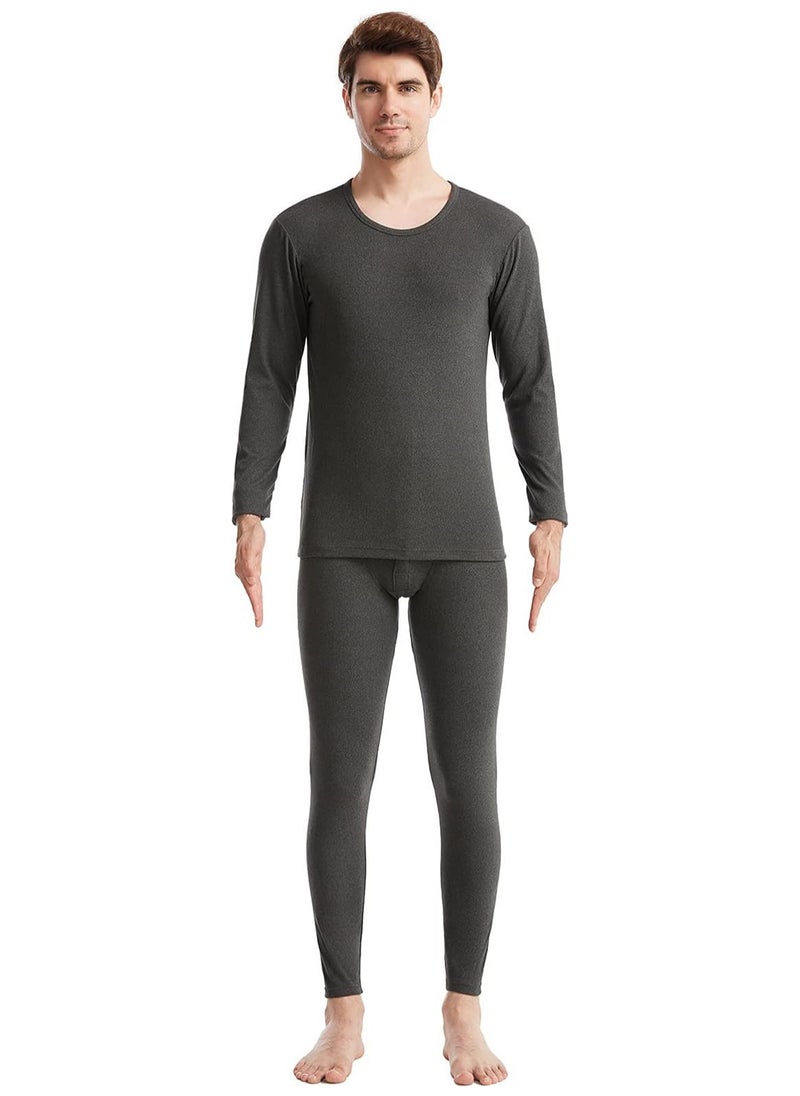 AUTOYSUR Mens Thermal Underwear Set Long Johns Thermals for Men Base Layer Top & Bottom Ultra Soft Sets Gifts for Men,Grey  - Image 2