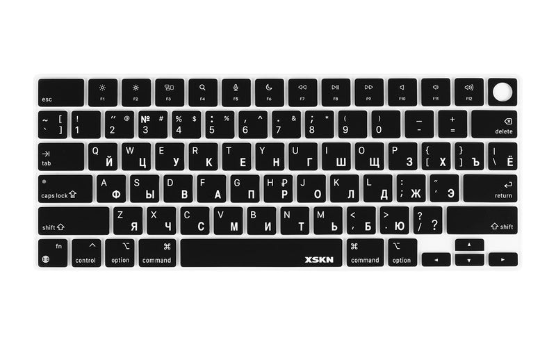 XSKN Russian Language Design Silicone Keyboard Cover Skin for Apple M2 Chip MacBook Air 13.6 inch with Touch ID (Model A2681) US Version - Image 1