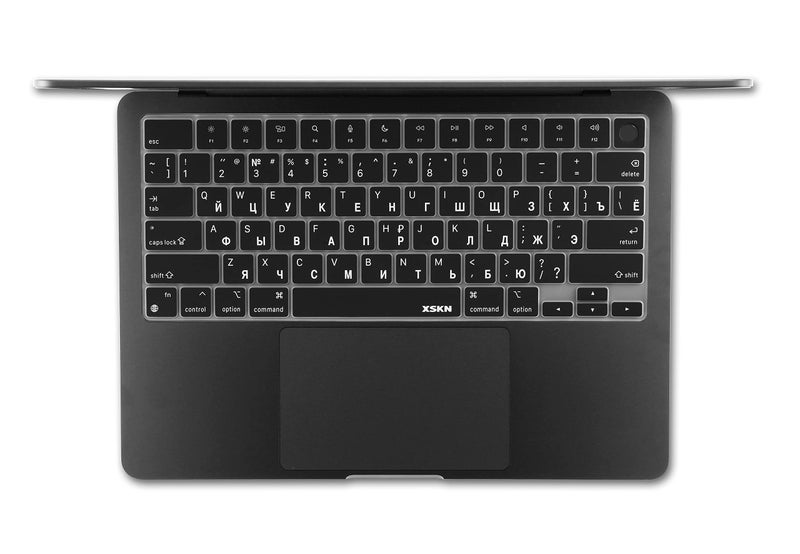 XSKN Russian Language Design Silicone Keyboard Cover Skin for Apple M2 Chip MacBook Air 13.6 inch with Touch ID (Model A2681) US Version - Image 5