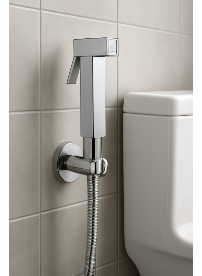 Colro Global Health Faucet Bidet Complete Set Cube Design Brass for Modern Bathrooms 1 meter tube and hook - Image 1