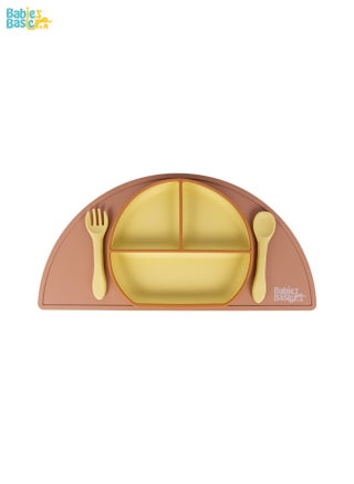 Feeding Set, 3 Piece, Silicone Set For Self Feeding, Learning & Fine Motor Skills Soft, Easy To Grip,Silicone Suction Plate With Silicone Spoon And Fork- Orange - pzsku/Z3ACF6265EED964C52FFCZ/45/_/1698518431/248f6af2-3d25-4030-ba2d-b5e58c3cd168